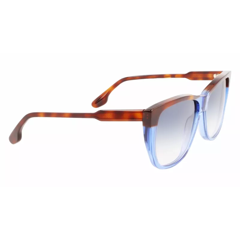 Victoria Beckham VB639S-418 Gafas de sol de mujer extragrandes cuadradas - Montura de acetato azul oscuro con lentes grises degradadas