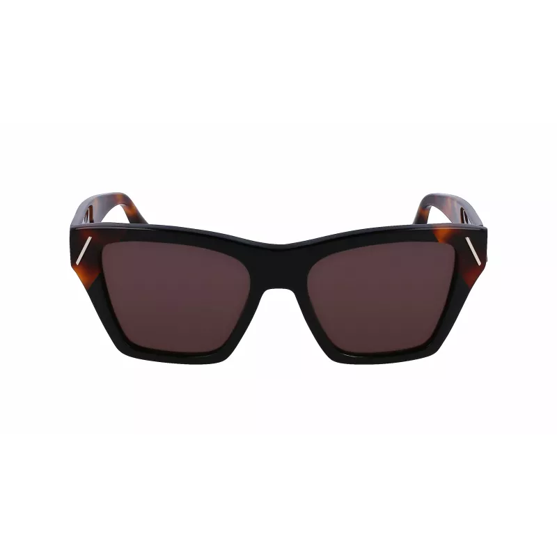 Victoria Beckham VB646S-001 Gafas de sol mujer cuadradas - Montura de acetato negra con lentes de policarbonato grises - 55/18/145 mm