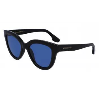 Victoria Beckham VB649S-001 Gafas de sol de mujer - Montura de acetato negra, lentes de policarbonato grises, 52 mm