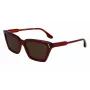 Victoria Beckham VB661S5716610 Gafas de sol de mujer cuadradas de acetato - Red Havana 57mm