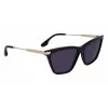 Victoria Beckham Gafas de sol mujer VB663S-001 - montura de acetato negra, lentes de policarbonato grises, 57/15/140 mm