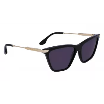 Victoria Beckham Gafas de sol mujer VB663S-001 - montura de acetato negra, lentes de policarbonato grises, 57/15/140 mm