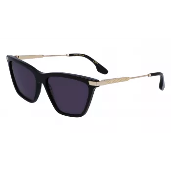 Victoria Beckham Gafas de sol mujer VB663S-001 - montura de acetato negra, lentes de policarbonato grises, 57/15/140 mm