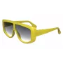 Victoria Beckham VB664S-709 Gafas de sol cuadradas de mujer, montura metálica dorada, lentes degradadas marrones, 61 mm
