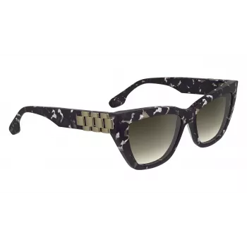 Victoria Beckham VB668S5516010 Gafas de sol cuadradas de mujer - Montura acetato negra, lentes CR-39 grises, 55 mm