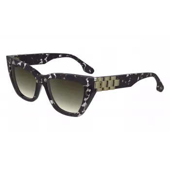 Victoria Beckham VB668S5516010 Gafas de sol cuadradas de mujer - Montura acetato negra, lentes CR-39 grises, 55 mm