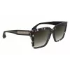 Victoria Beckham VB672S5715010 Gafas de sol cuadradas oversize de mujer - Montura de acetato negra, lentes de policarbonato grises, 57/15/140 mm
