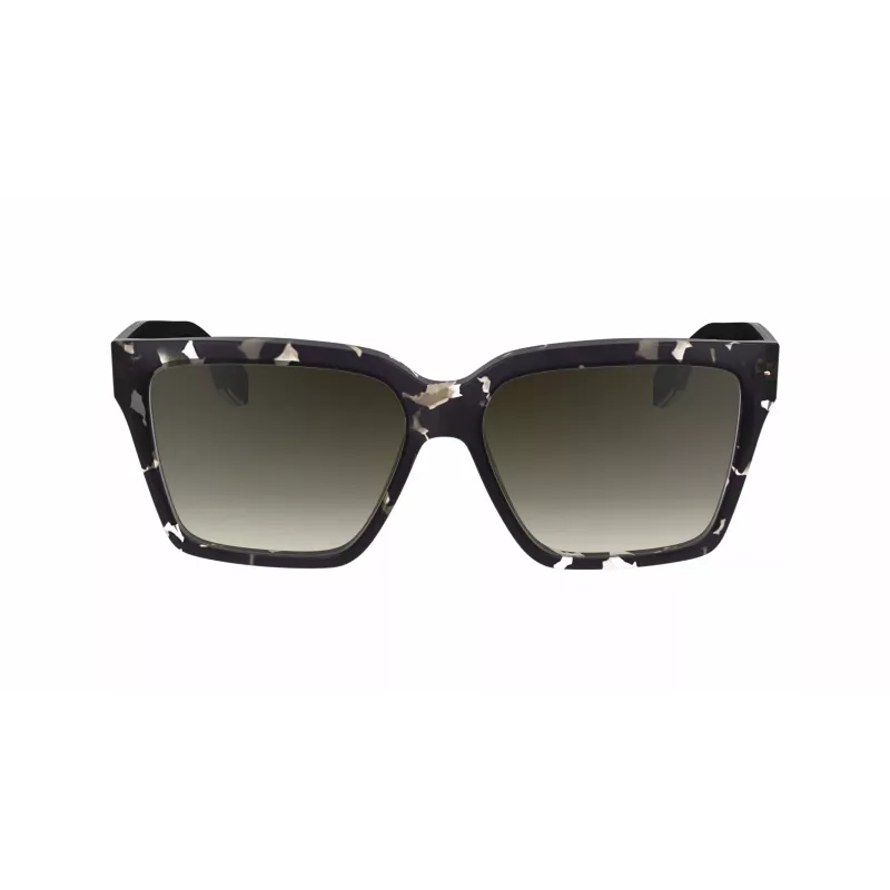 Victoria Beckham VB672S5715010 Gafas de sol cuadradas oversize de mujer - Montura de acetato negra, lentes de policarbonato grises, 57/15/140 mm