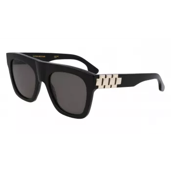 Victoria Beckham Gafas de sol de mujer VB675S5220001 - Montura de acetato negra, lentes de policarbonato grises, 52 mm