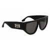 Victoria Beckham VB676S 5514001 Gafas de sol de mujer, cuadradas, acetato negro, lentes gris oscuro, 55/14/145 mm, UV400