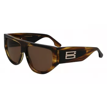 Victoria Beckham VB676S Gafas de sol para mujer - Montura de acetato Havana marrón con lentes marrón degradado - 55/14/145 mm