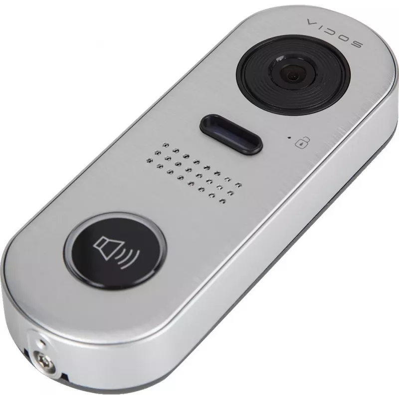 VIDOS DUO S1001 placa de puerta – Full HD 1080p, 2 hilos, IP65, plata/gris