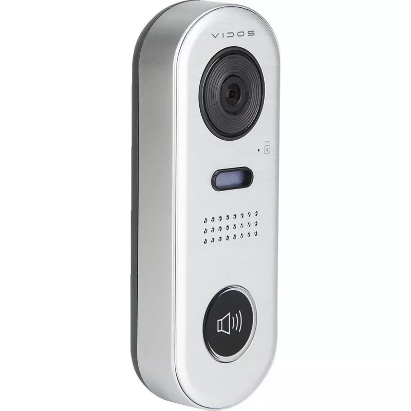VIDOS DUO S1001 placa de puerta – Full HD 1080p, 2 hilos, IP65, plata/gris