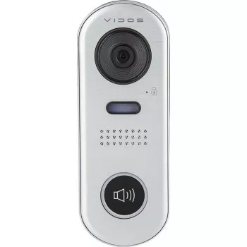 VIDOS DUO S1001 placa de puerta – Full HD 1080p, 2 hilos, IP65, plata/gris