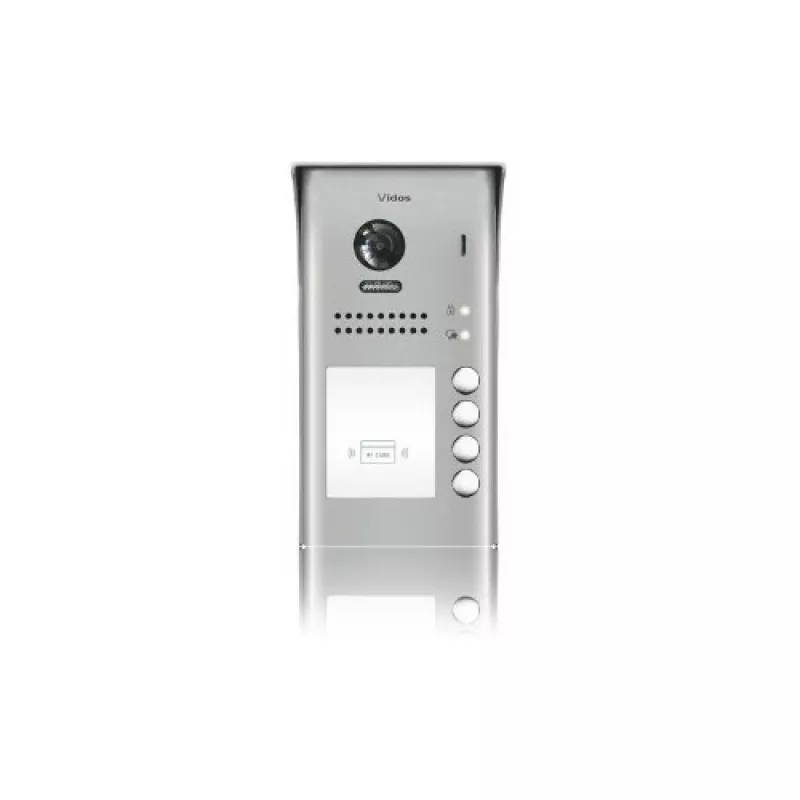 VIDOS Duo S1104A Placa de calle para cuatro viviendas, acero inoxidable, montaje en superficie, 2 hilos, IP65