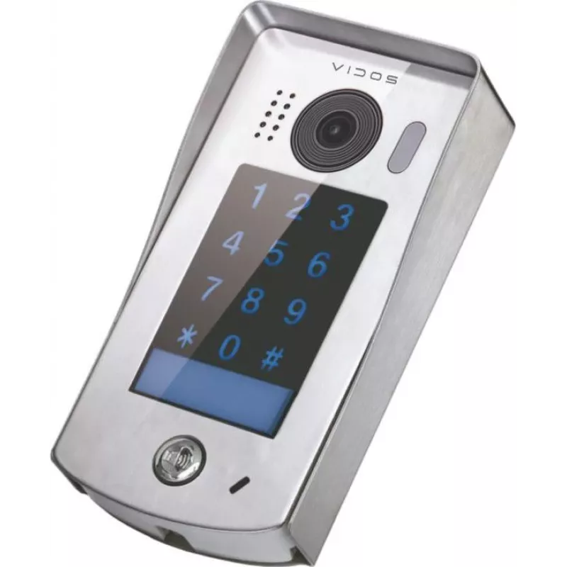 VIDOS DUO S1301D placa de calle - videoportero exterior de 2 hilos con cámara de 2,0 MP, objetivo gran angular de 170°, visión nocturna IR, acero inoxidable, plata