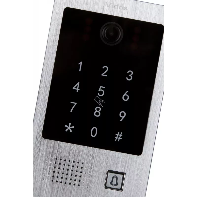 VIDOS S20DA placa exterior de puerta – CMOS de 1/3 de pulgada, 600 TVL, visión nocturna IR, 4 hilos, IP54, plata