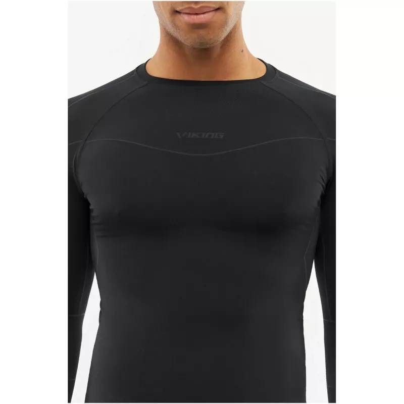 VIKING Gary Set Hombre Conjunto de ropa térmica de bambú, Talla M, Negro