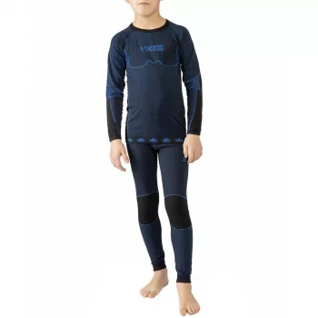 Viking Riko Conjunto de ropa térmica interior para niños Negro-Azul 116-128 cm