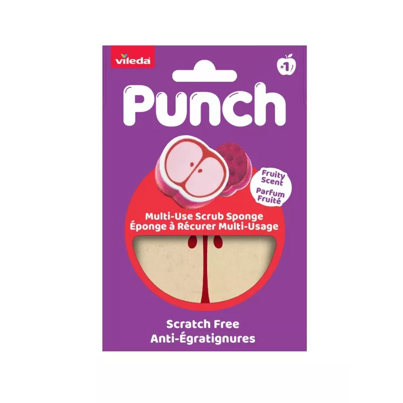 Vileda Punch Esponja multiusos – Manzana, 1 unidad