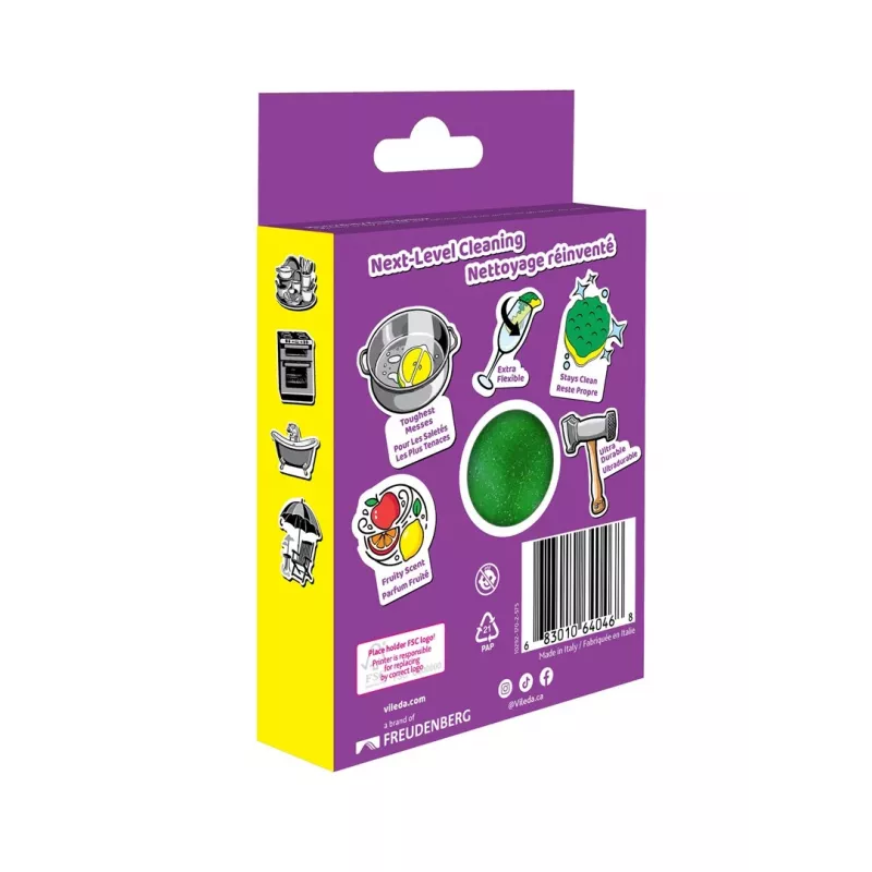 Vileda Punch limpiador flexible con esponja, Limón, 1 ud.