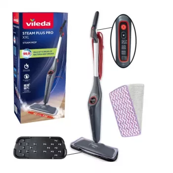 Vileda Steam Plus XXL Pro fregona a vapor con 2 mopas de microfibra adicionales