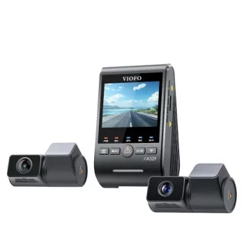 VIOFO A329T Cámara de salpicadero 3CH GPS 4K frontal, 1080P interior y trasera, sensores Sony STARVIS, Wi-Fi y GPS integrados