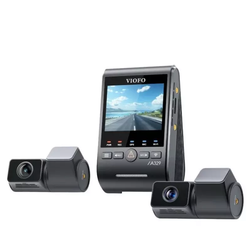 VIOFO A329T Cámara de salpicadero 3CH GPS 4K frontal, 1080P interior y trasera, sensores Sony STARVIS, Wi-Fi y GPS integrados