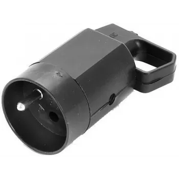 Viplast 315-05 Toma de corriente portátil con toma de tierra y asa, 2P+T, 16 A, 250 V, IP20, negra