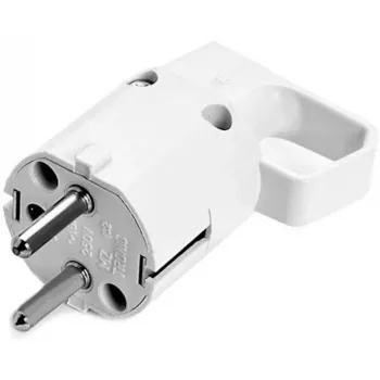 VIPLAST 325-01 conector macho schuko universal con anillo de agarre, 16A 250V, IP20, blanco