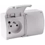 VIPLAST KOALA 162-01 Toma doble con toma de tierra y tapa abatible, tipo E 16A 250V, IP44 blanca