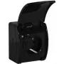 VIPLAST KOALA Toma de corriente individual de superficie con contacto de protección y tapa abatible, negra, IP44, 16A, 250V, 2P+E