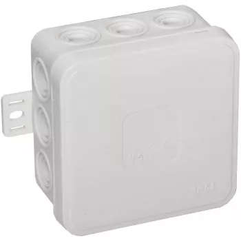 VIPLAST V5 Klik Caja de derivación de superficie, vacía, 12 entradas de cable, IP54, blanca, 75x75x41 mm, 035-01