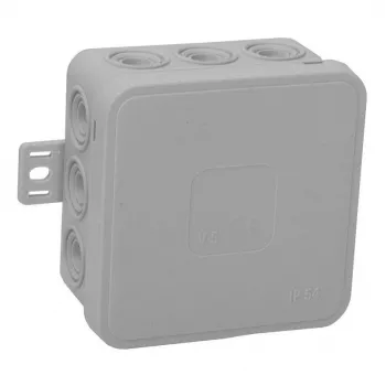 Caja de derivación de superficie VIPLAST V5, 12 entradas, gris, IP54, 75x75x41mm