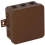 VIPLAST V6 Click Caja de derivación de superficie, 12 entradas de cable, IP54, marrón, 85x85x41 mm, carcasa vacía (036-02)