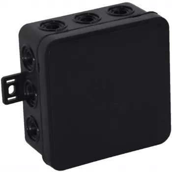 VIPLAST V6 caja de derivación de superficie Klik, 12 entradas de cable, IP54, negra, 85x85x41 mm, vacía