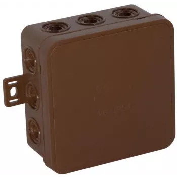 Caja de derivación de superficie VIPLAST V7 Click, 12 entradas, marrón, IP54, 100x100x41mm, 037-02