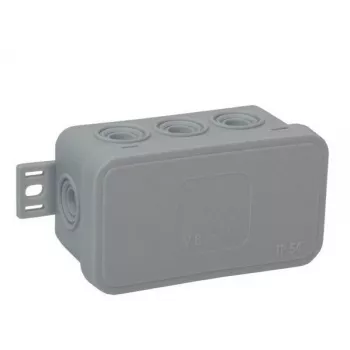 VIPLAST V8 Klik Caja de empalme de superficie, vacía, 8 entradas de cable, gris, IP54, 80x45x41mm, 038-03