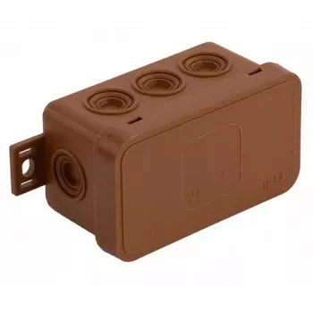 VIPLAST V8 Klik caja de derivación de superficie, vacía, 8 entradas de cable, IP54, marrón, 80x45x41mm