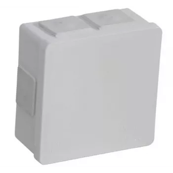 Caja de superficie vacía VIPLAST VP-02, 6 entradas de cable, tapa de clip, IP55, blanca, 86x86x40mm