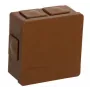 VIPLAST VP-02 Caja de derivación empotrada, 6 entradas de cable, tapa de clip, marrón, IP55, 86x86x40 mm