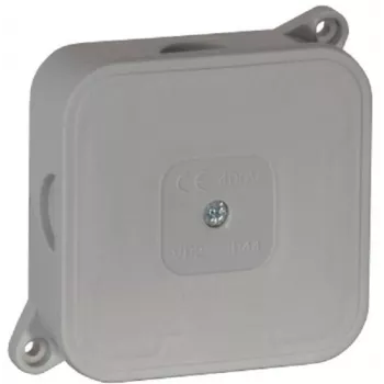 VIPLAST VP-2 caja de derivación empotrable, vacía, 4 entradas de cable, IP44, gris, 85x85x35mm