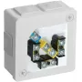VIPLAST VP-22 Caja de derivación de superficie con bornes, 6 entradas de cable, blanca, IP55, 86x86x40 mm