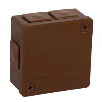 VIPLAST VP-22 Caja de empalme para empotrar y superficie, 6 entradas de cable, marrón, IP55, 86x86x40mm