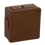 VIPLAST VP-22 Caja de empalme para empotrar y superficie, 6 entradas de cable, marrón, IP55, 86x86x40mm