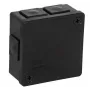 VIPLAST VP-22 Caja de derivación de superficie con bornes, 6 entradas de cable, IP55, negra, 86x86x40 mm