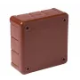 Caja de derivación vacía de superficie VIPLAST VP-41, 12 entradas de cable, marrón, IP55, 98x98x42 mm