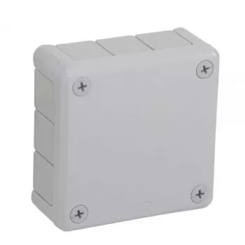 VIPLAST VP-41 caja de superficie vacía, 12 entradas de cable, gris, IP55, 98x98x42 mm