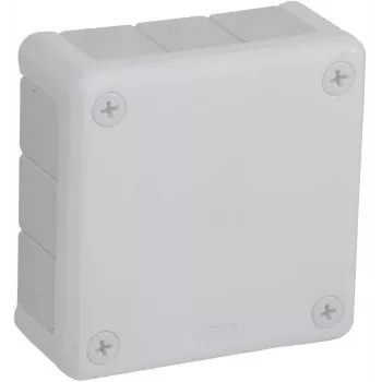 VIPLAST VP-41 Caja de derivación de superficie, vacía, 12 entradas de cable, blanca, IP55, 98x98x42 mm