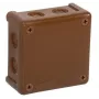 VIPLAST VP-42 caja vacía de superficie, 8 entradas de cable, marrón, IP55, 98x98x42 mm 042-02